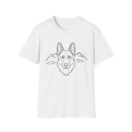 Dog Portrait Line Art German Shepherd
