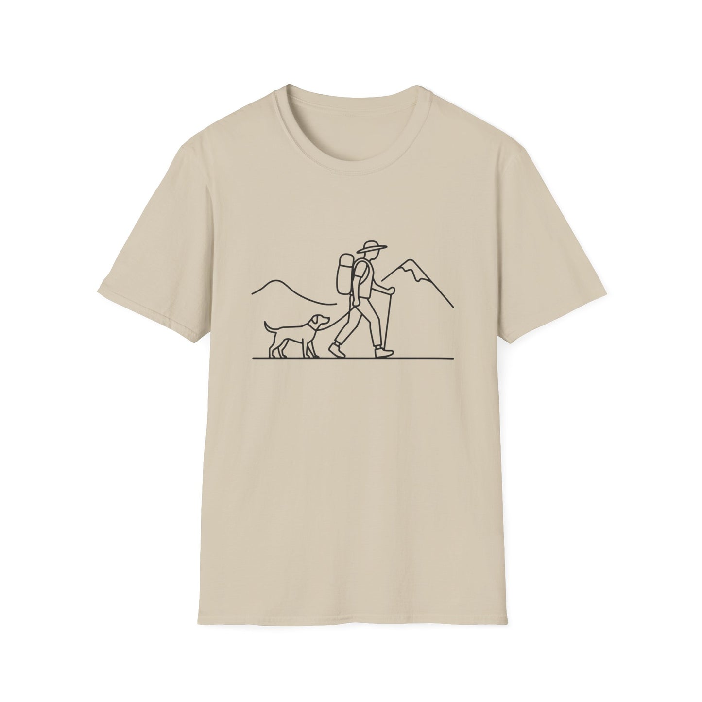 Hiker & Dog Outline line art