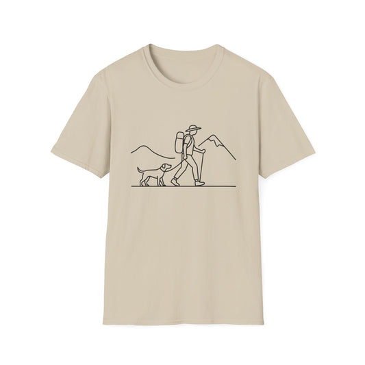 Hiker & Dog Outline line art