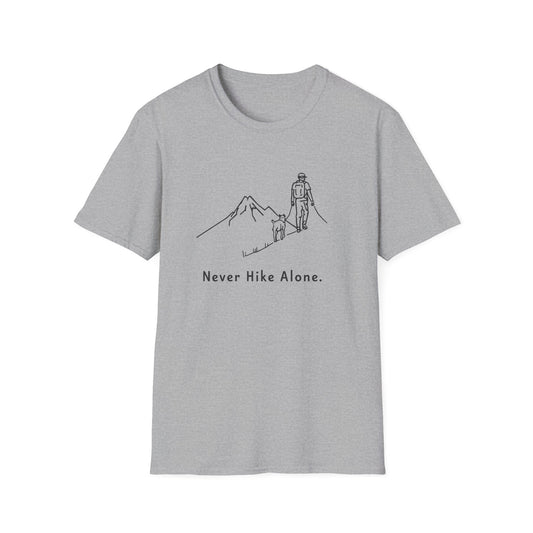 Never Hike Alone Line Art T-Shirt