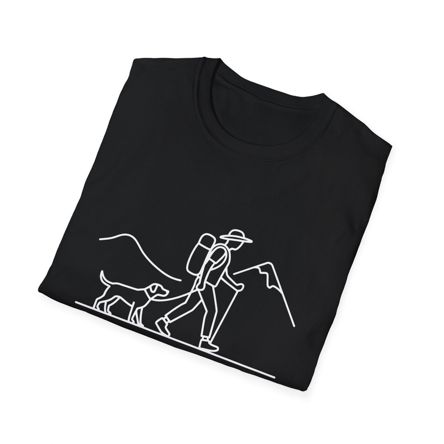 Hiker & Dog Outline line art