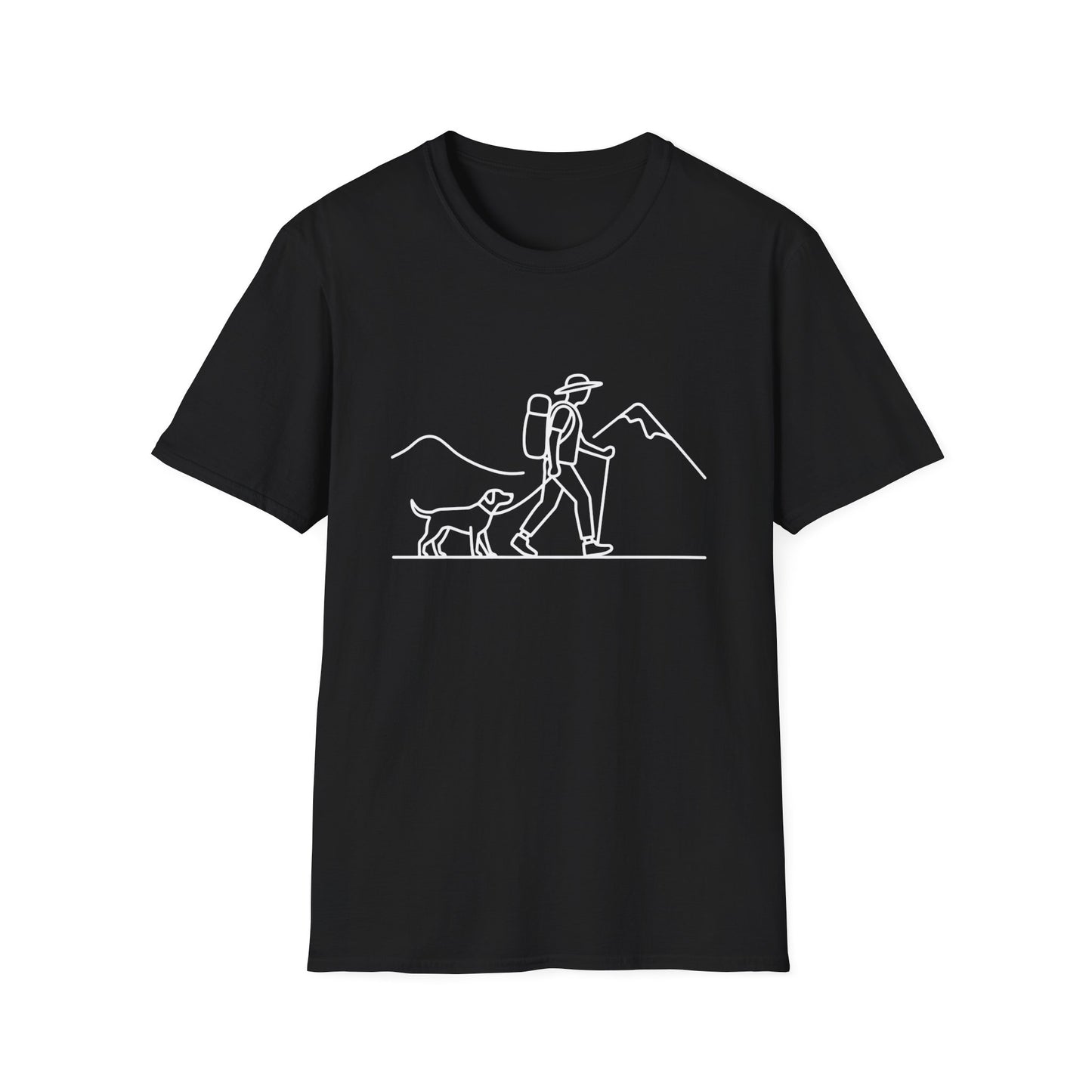 Hiker & Dog Outline line art