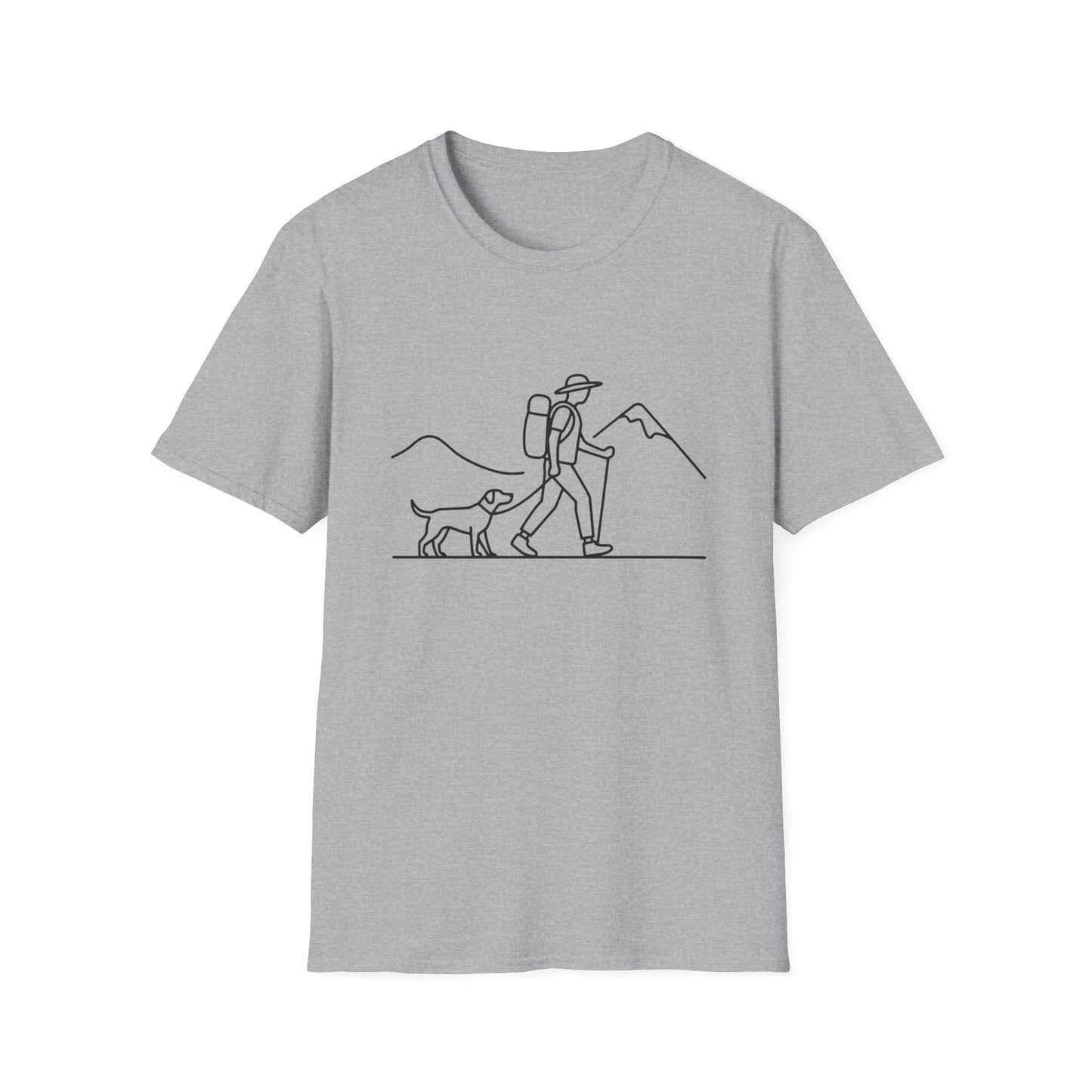 Hiker & Dog Outline line art
