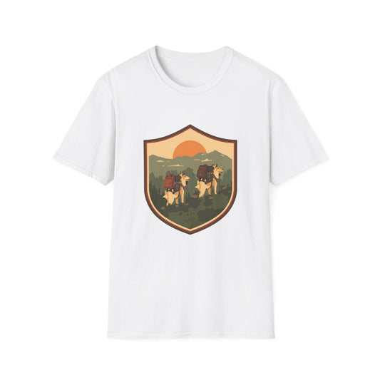 Two Dogs Hiking Badge T-Shirt