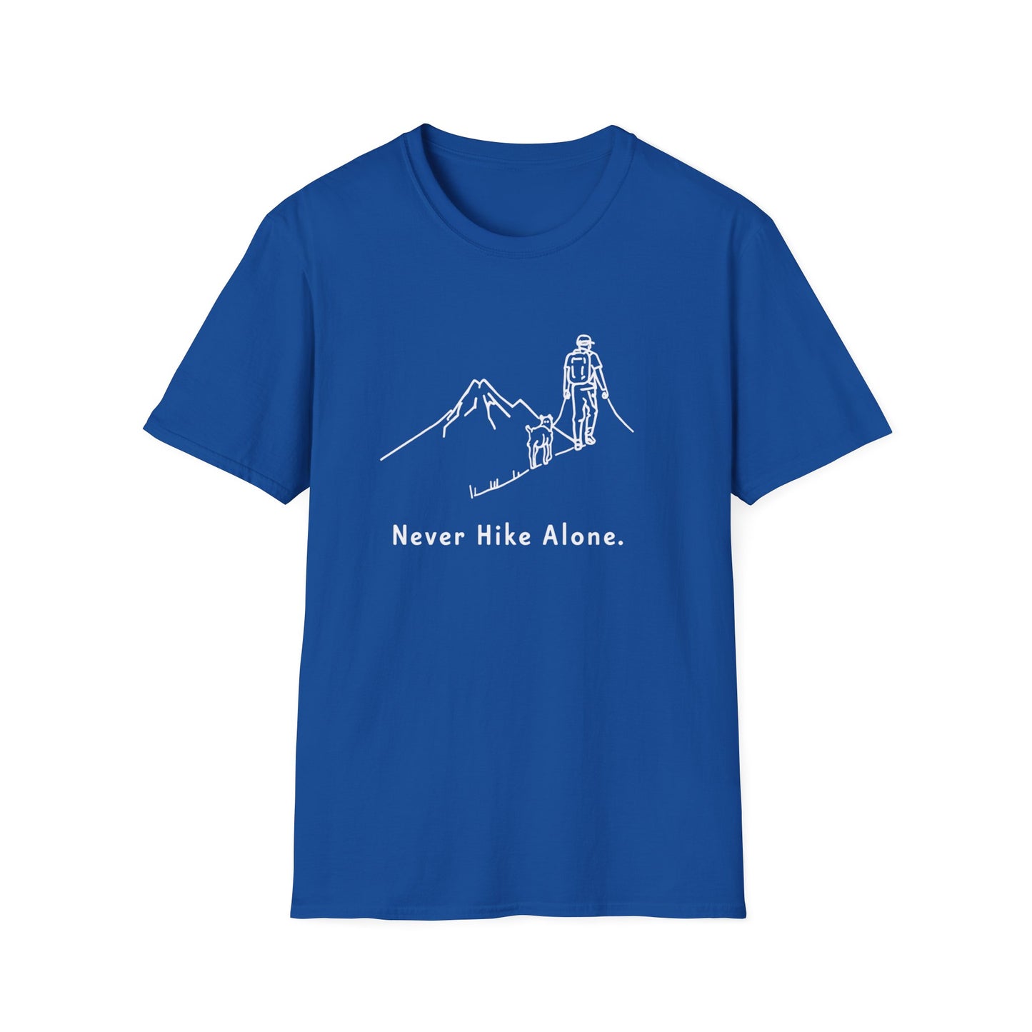 Never Hike Alone Line Art T-Shirt