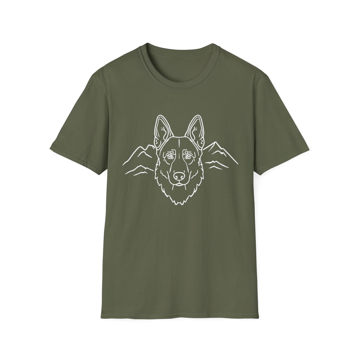 Dog Portrait Line Art German Shepherd