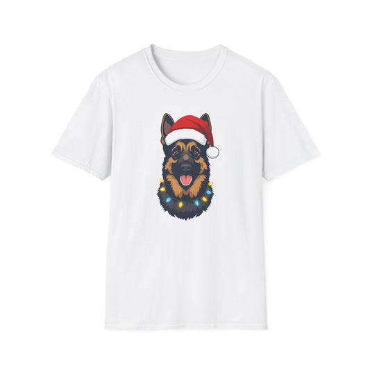 German Shepherd – Santa Led - Portrait T-shirt