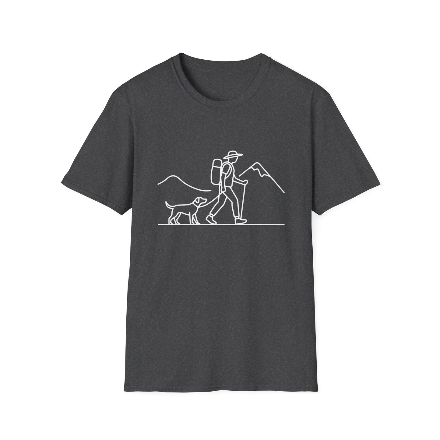 Hiker & Dog Outline line art