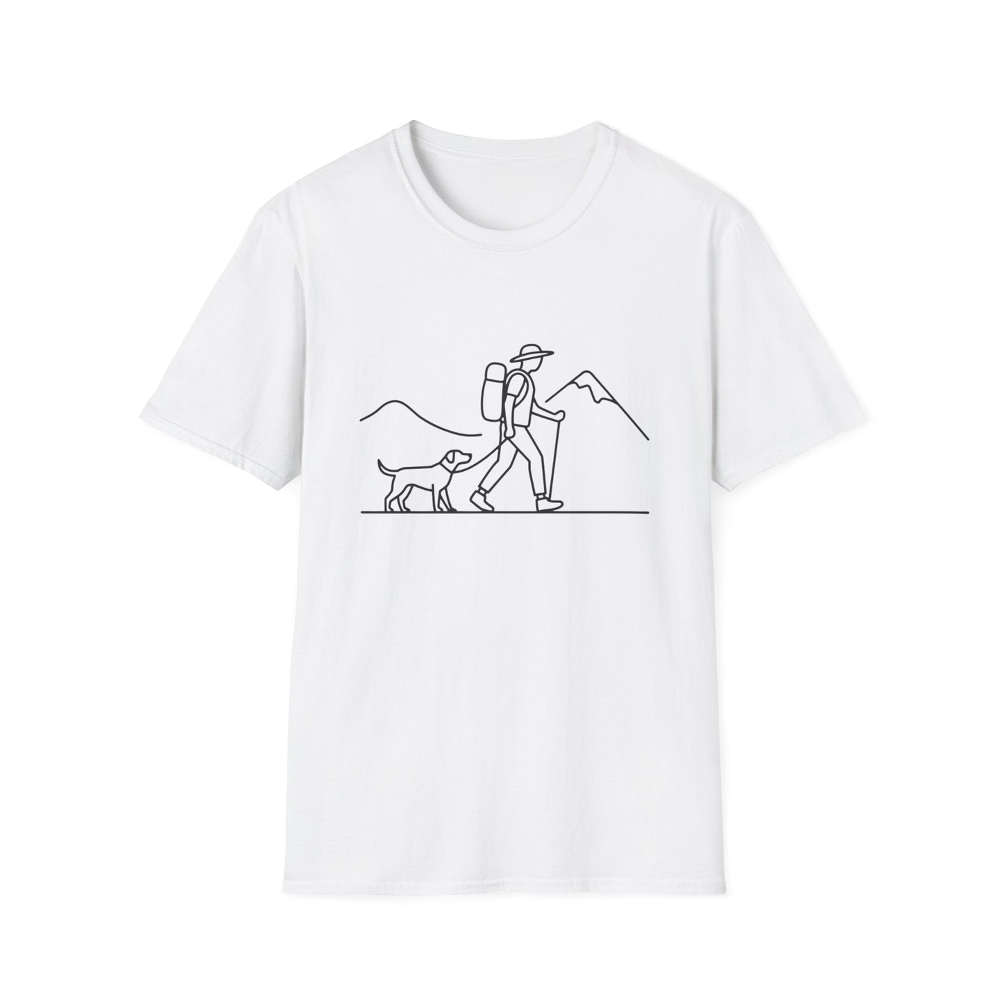 Hiker & Dog Outline line art