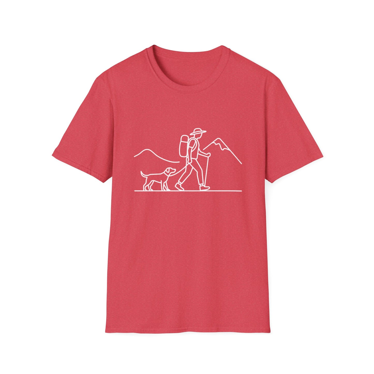 Hiker & Dog Outline line art