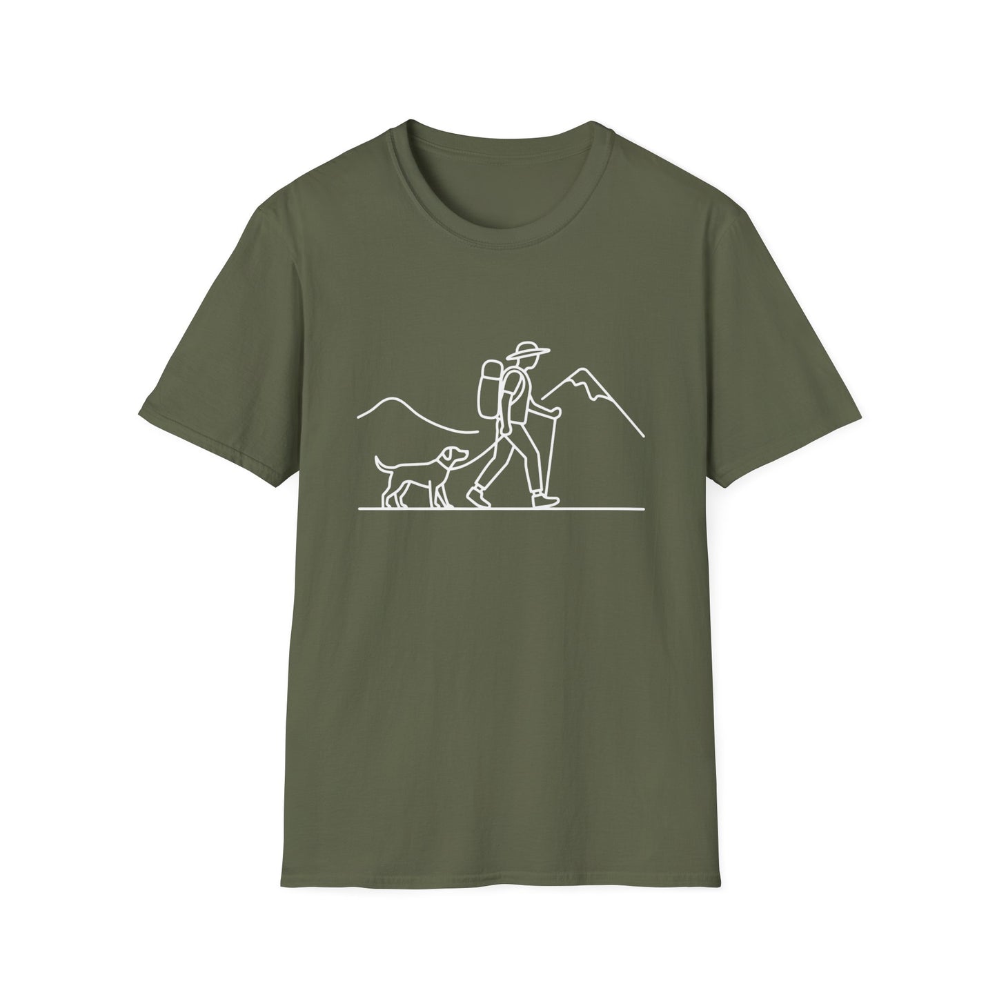 Hiker & Dog Outline line art