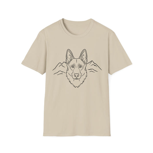 Dog Portrait Line Art German Shepherd