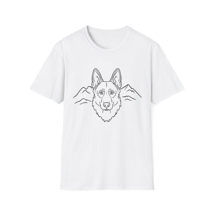 Dog Portrait Line Art German Shepherd