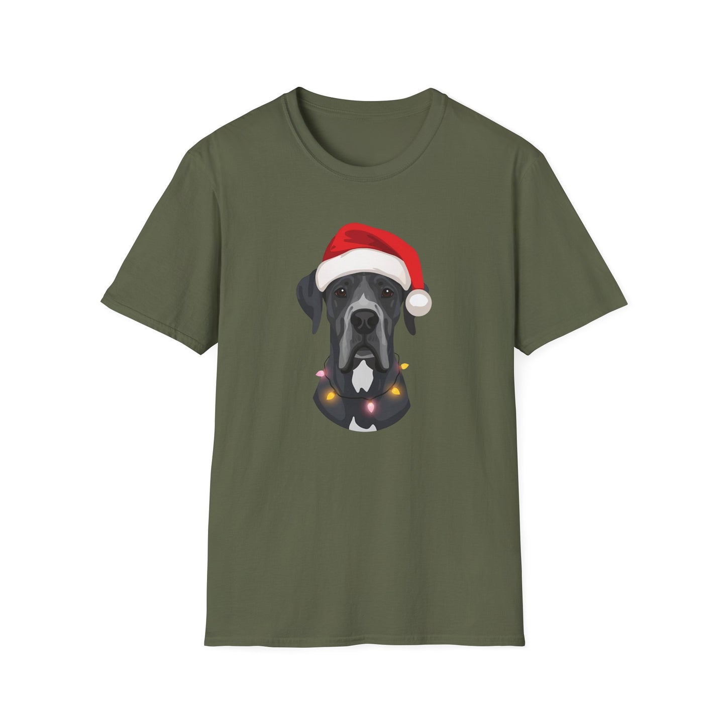 Great Dane – Santa Led - Portrait T-shirt