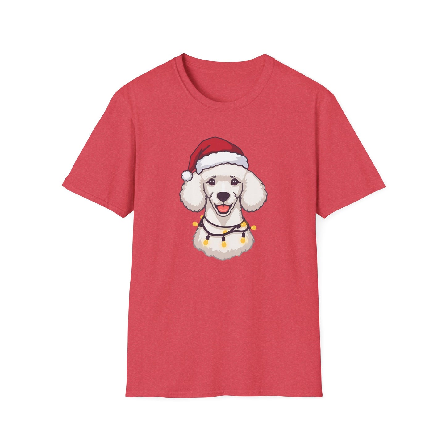 Poodle – Santa Led - Portrait T-shirt