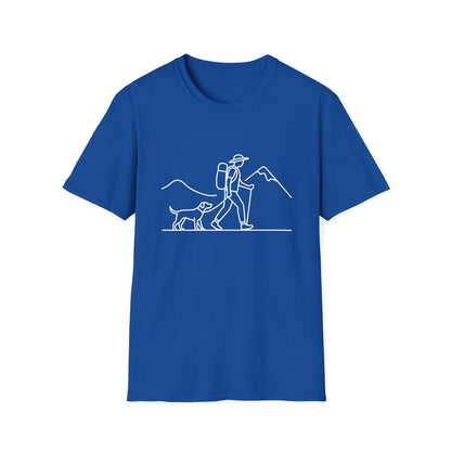 Hiker & Dog Outline line art