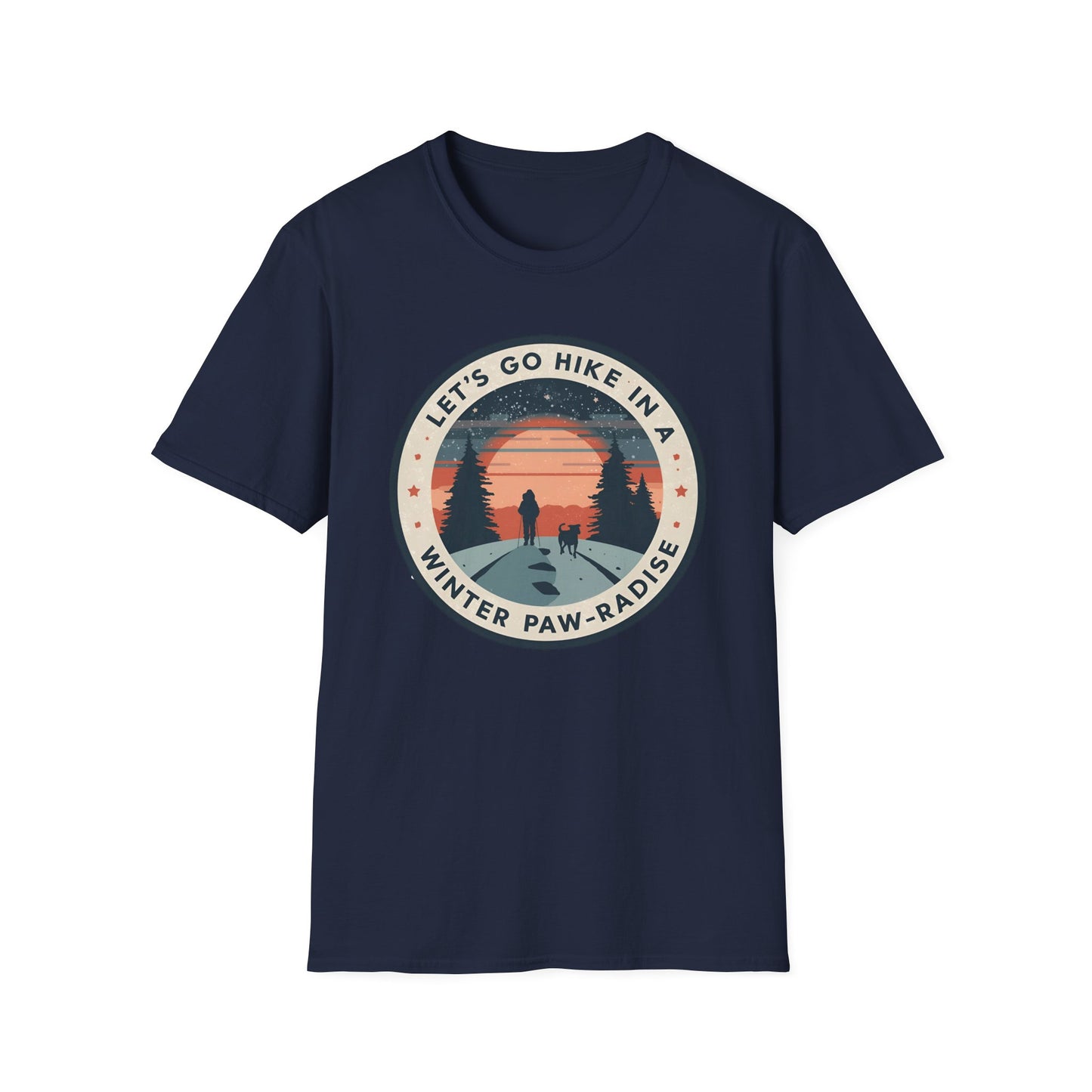 Let’s Go Hike in a Winter Paw-radise T-shirt