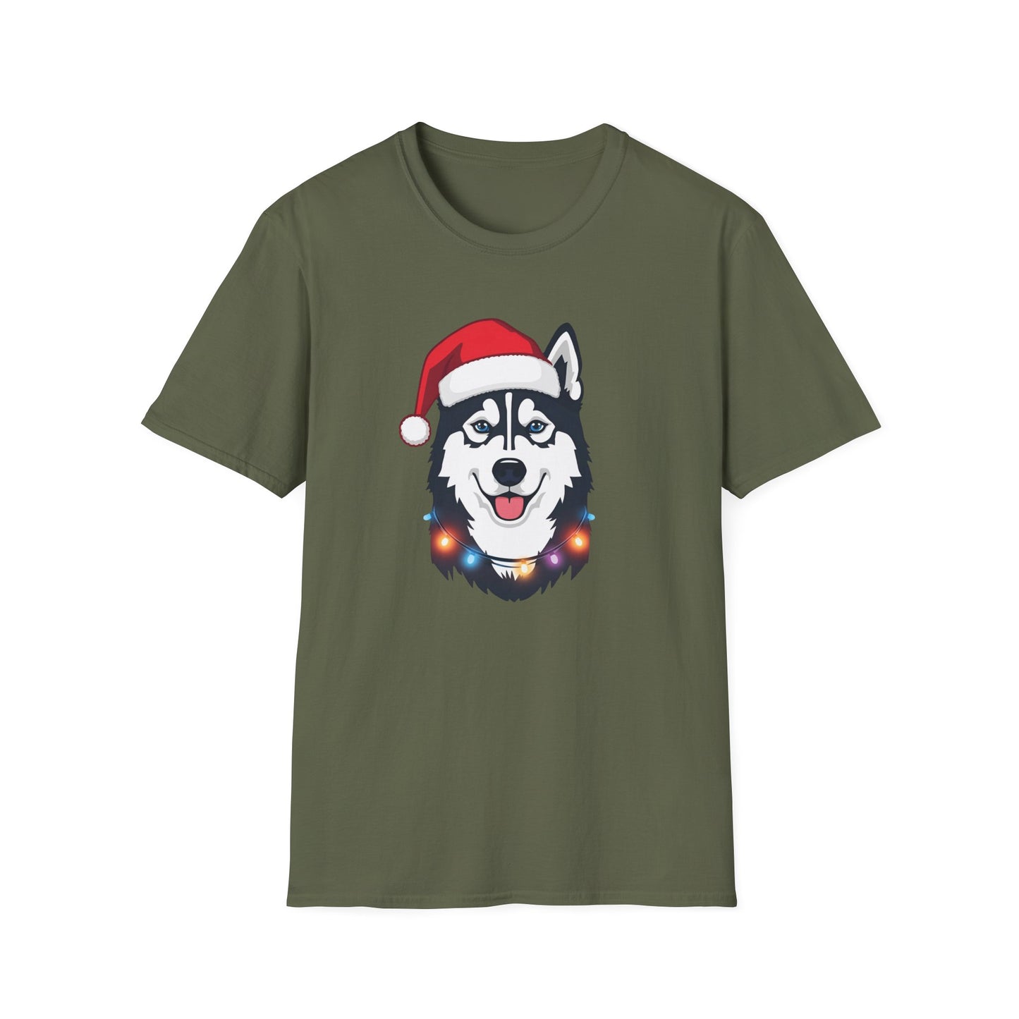 Husky – Santa Led - Portrait T-shirt
