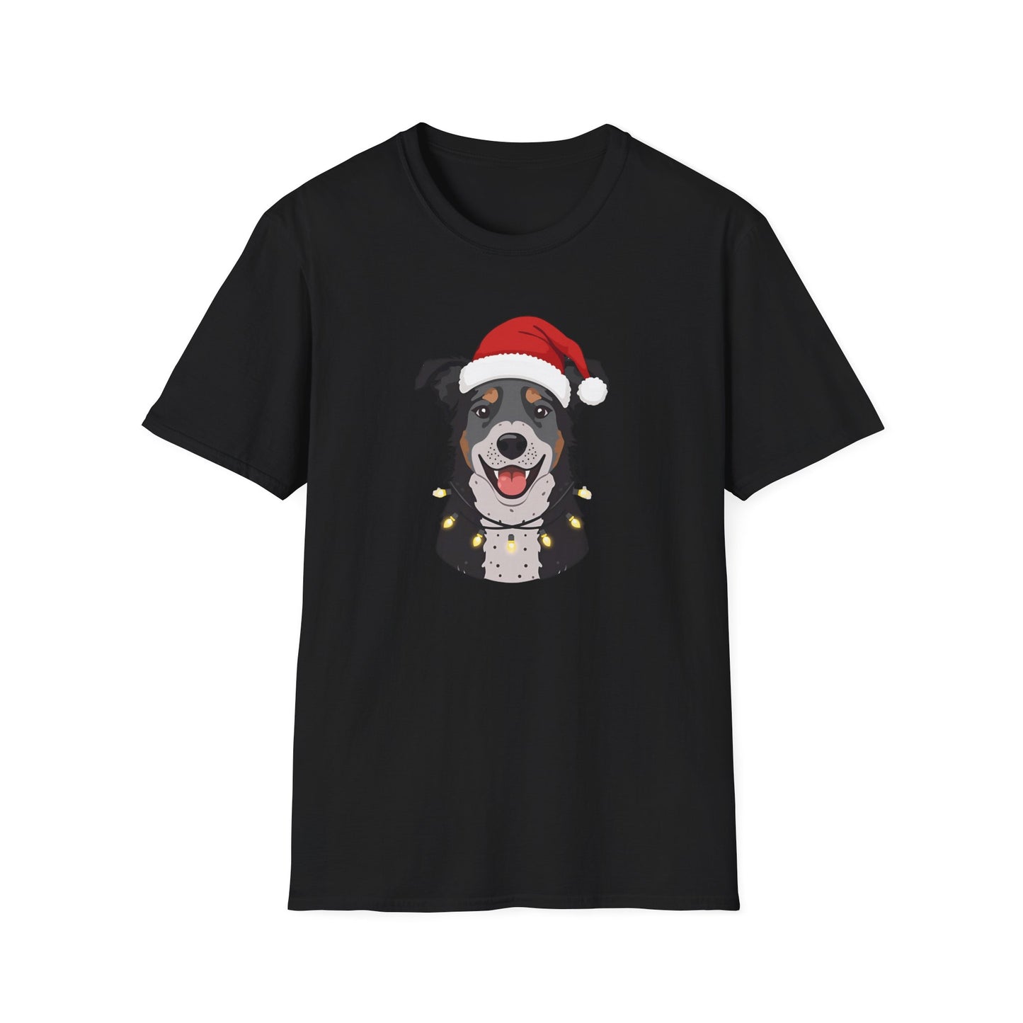 Aussie Cattle Dog – Santa LED Portrait II - T-Shirt