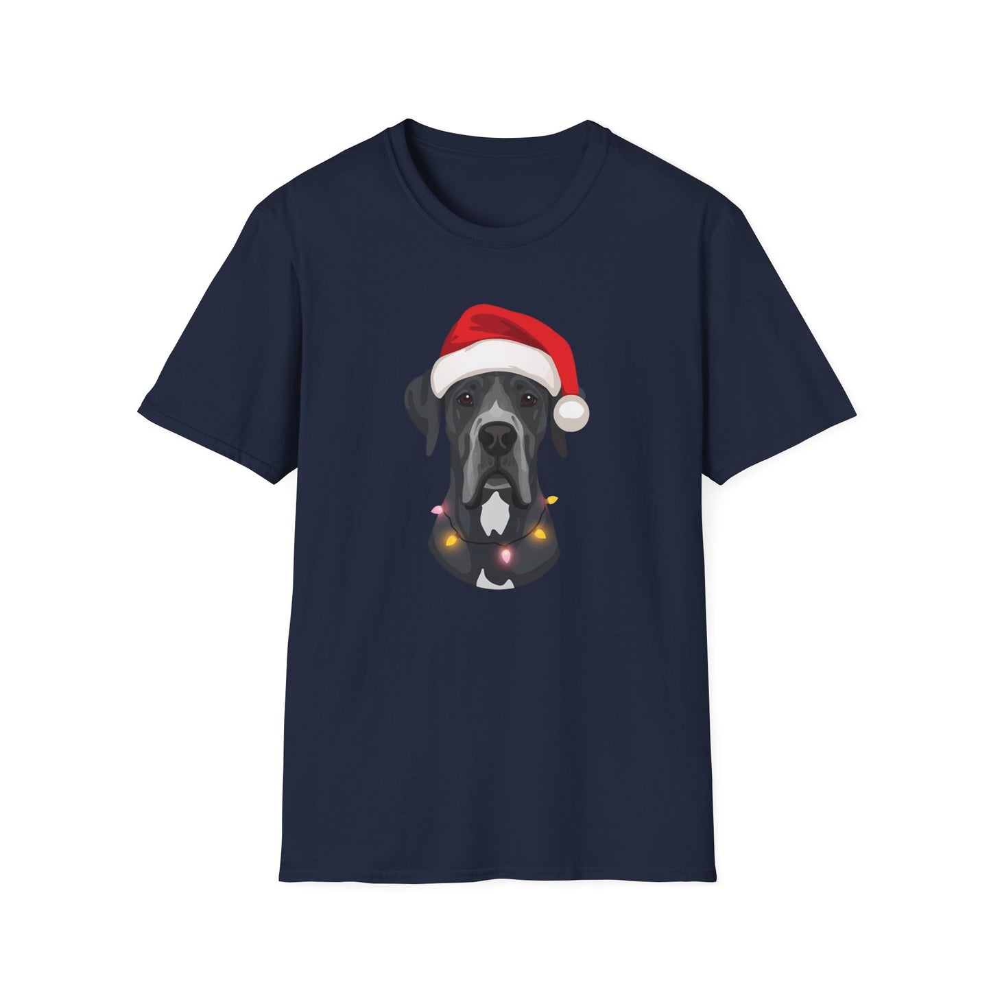 Great Dane – Santa Led - Portrait T-shirt