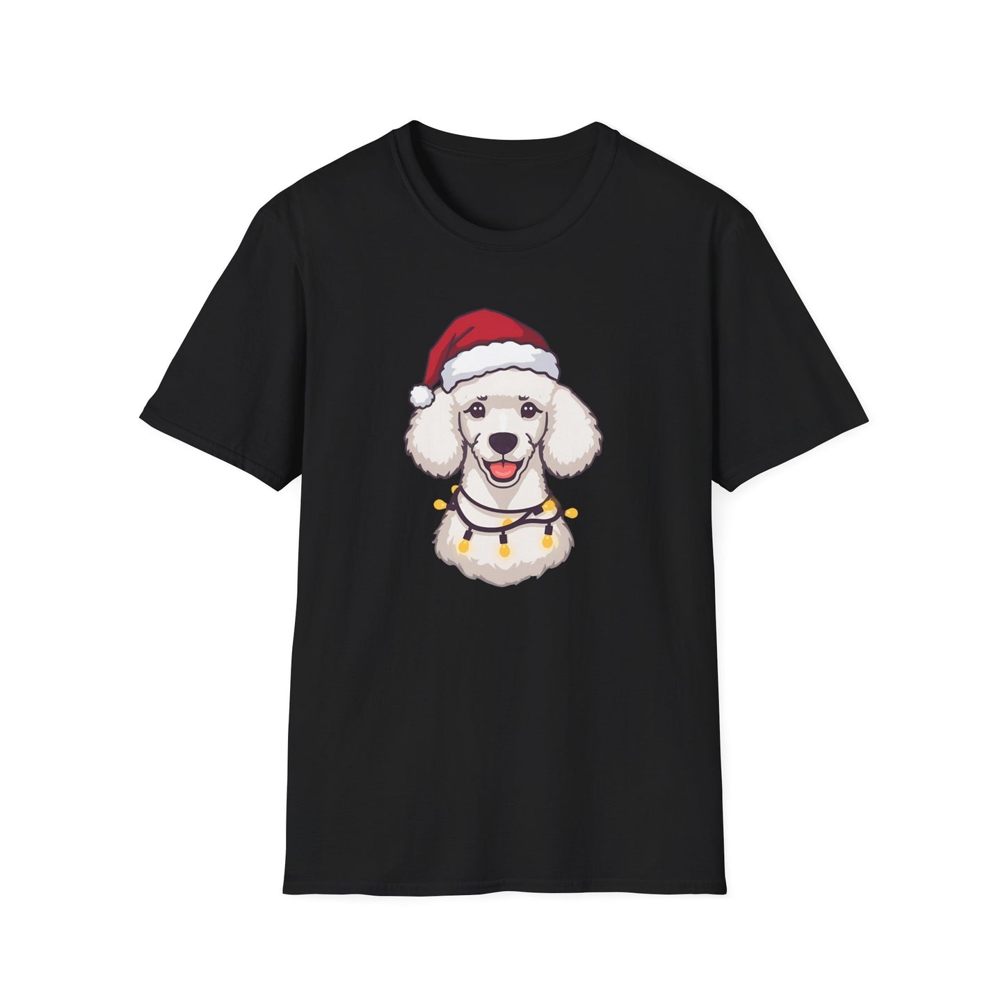 Poodle – Santa Led - Portrait T-shirt