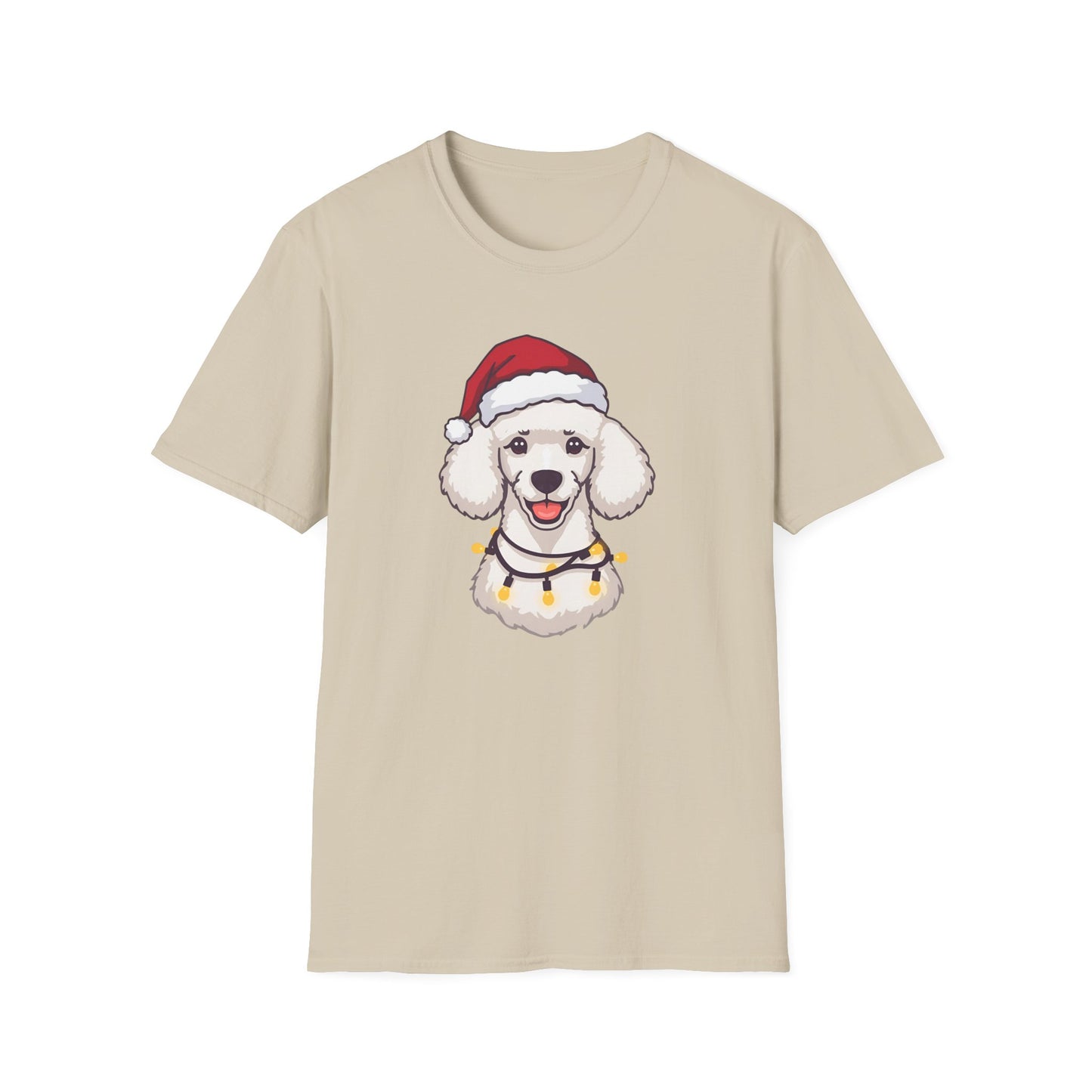 Poodle – Santa Led - Portrait T-shirt