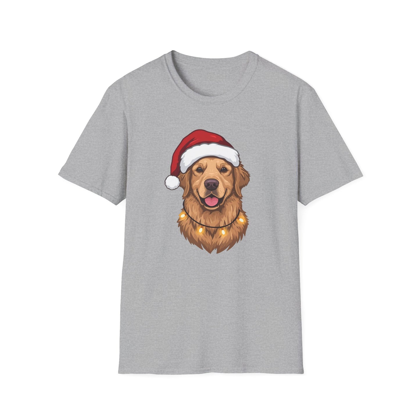Golden Retriever – Santa Led - Portrait T-shirt