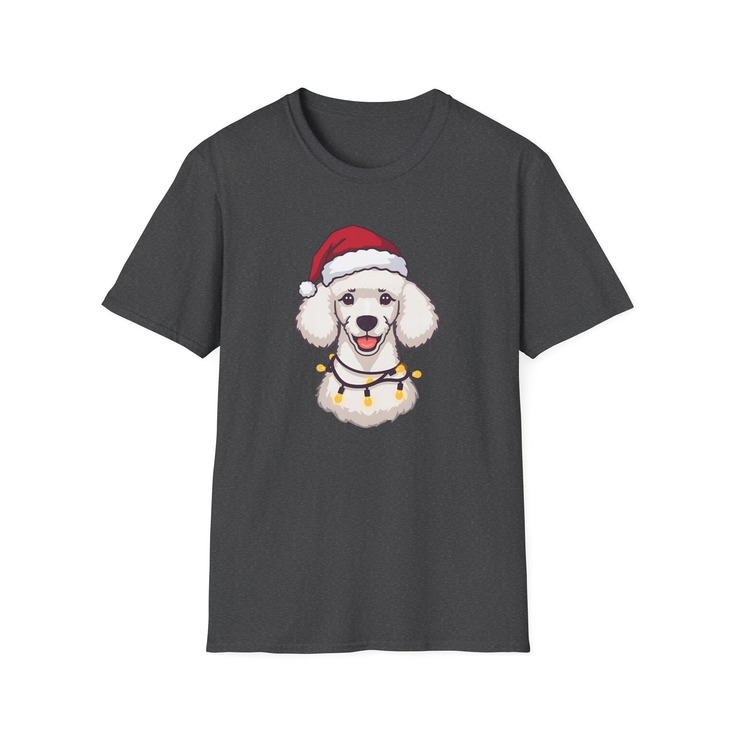 Poodle – Santa Led - Portrait T-shirt