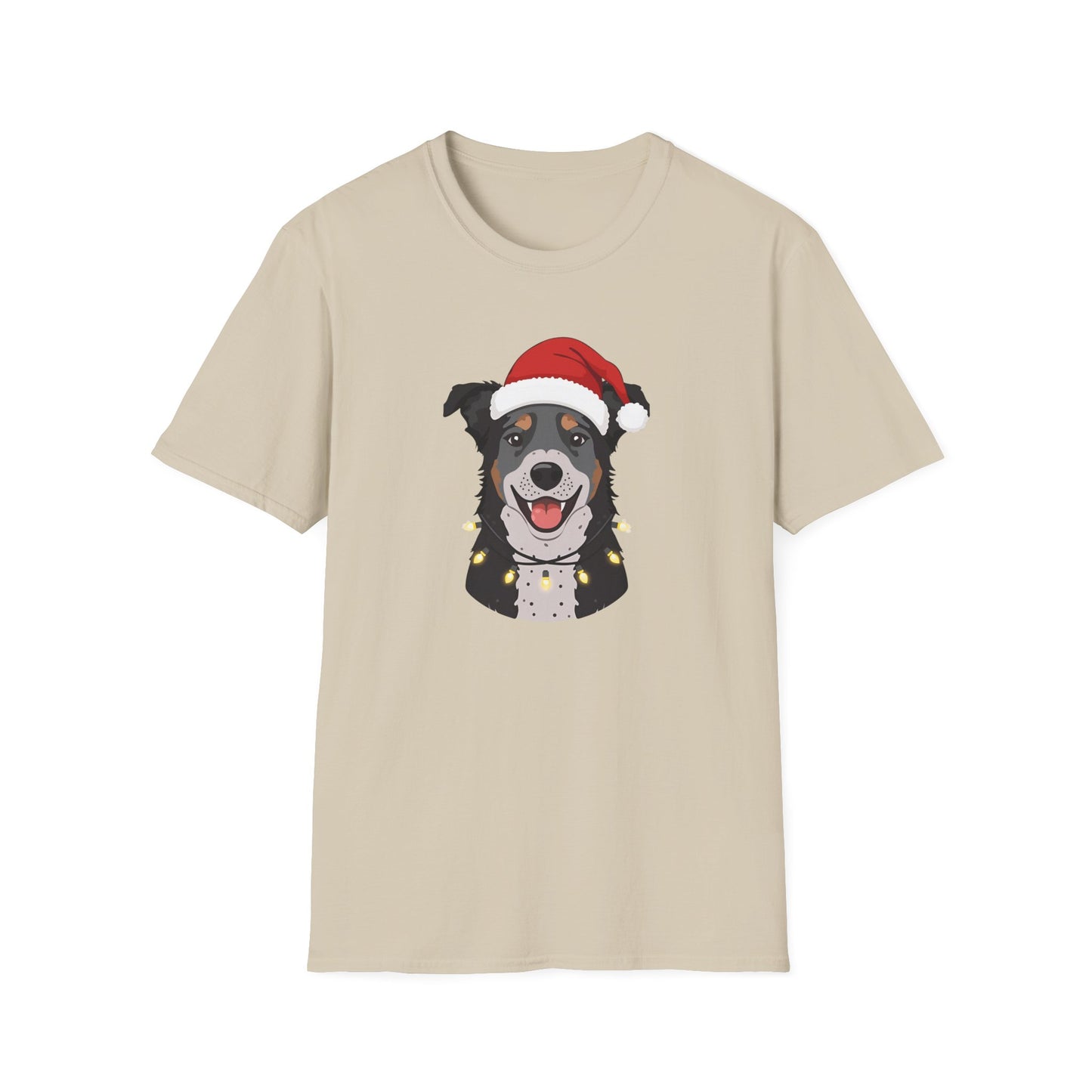 Aussie Cattle Dog – Santa LED Portrait II - T-Shirt