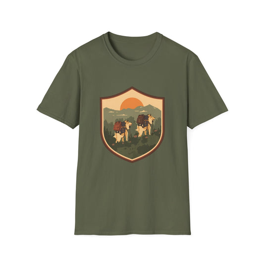 Two Dogs Hiking Badge T-Shirt