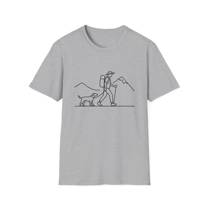 Hiker & Dog Outline line art