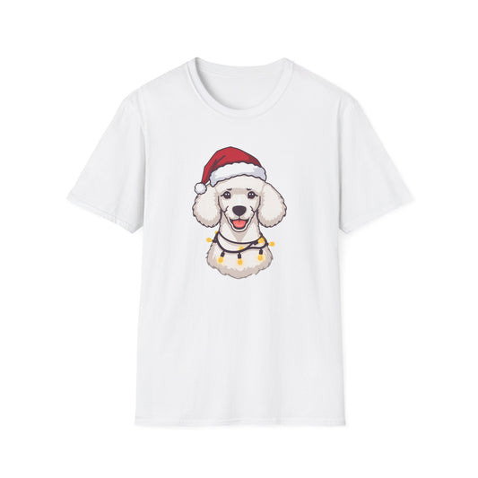 Poodle – Santa Led - Portrait T-shirt