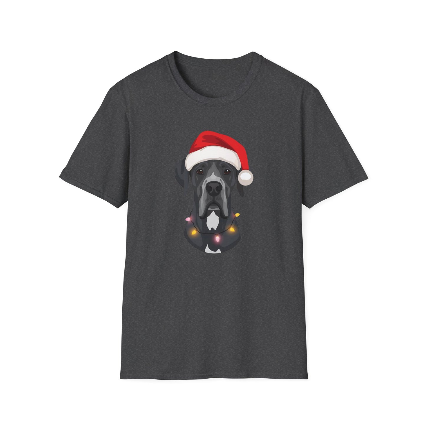 Great Dane – Santa Led - Portrait T-shirt