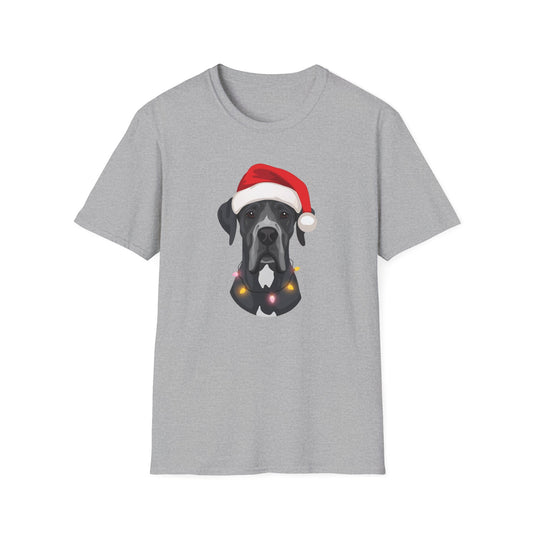 Great Dane – Santa Led - Portrait T-shirt