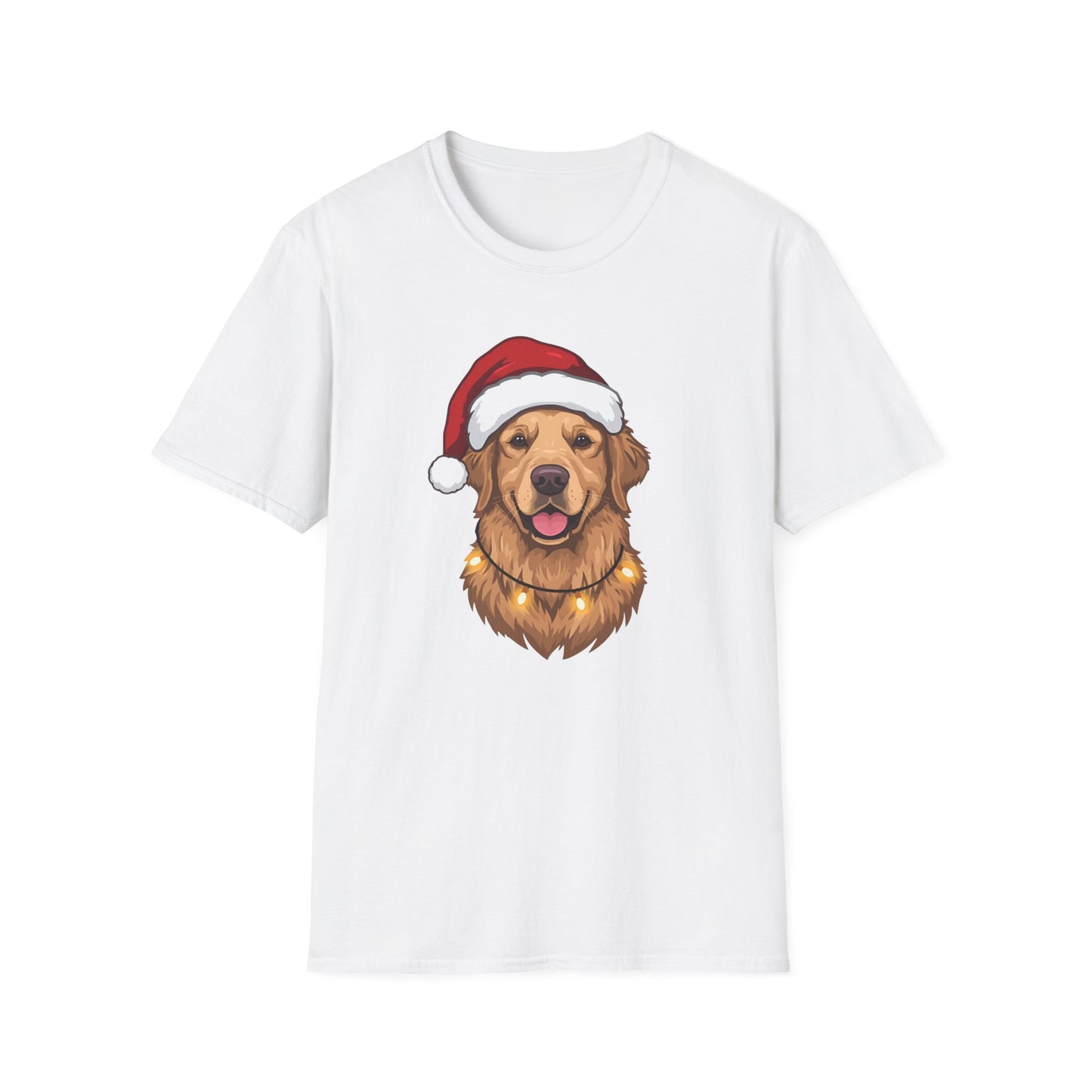 Golden Retriever – Santa Led - Portrait T-shirt