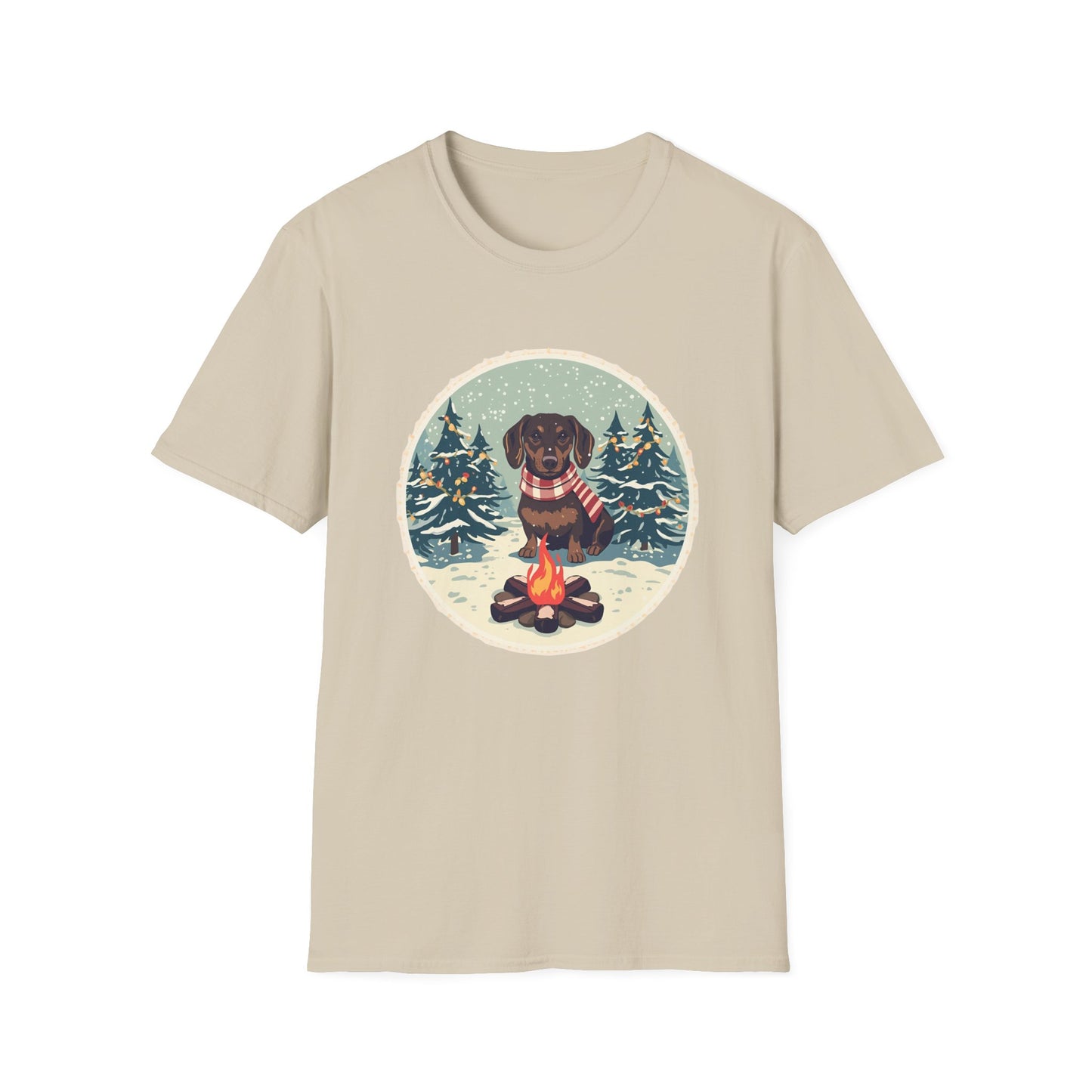 Dachshund – Campfire Christmas T-shirt