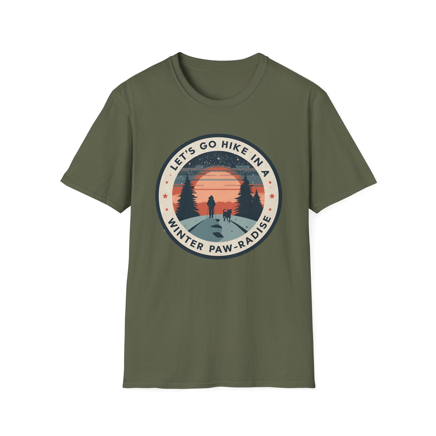 Let’s Go Hike in a Winter Paw-radise T-shirt