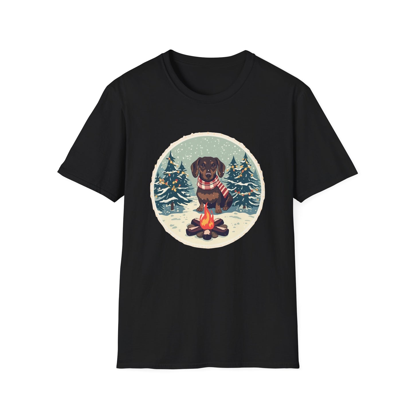Dachshund – Campfire Christmas T-shirt