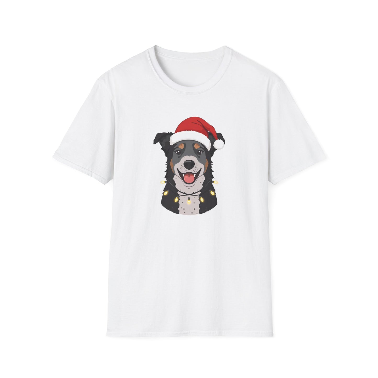 Aussie Cattle Dog – Santa LED Portrait II - T-Shirt