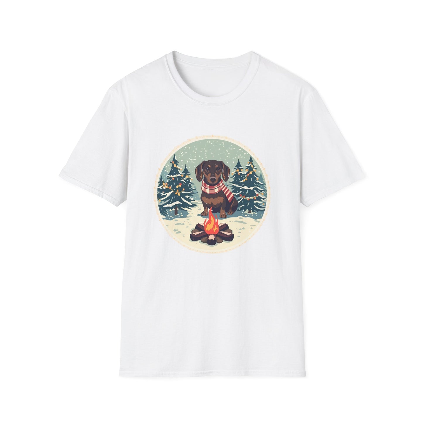 Dachshund – Campfire Christmas T-shirt