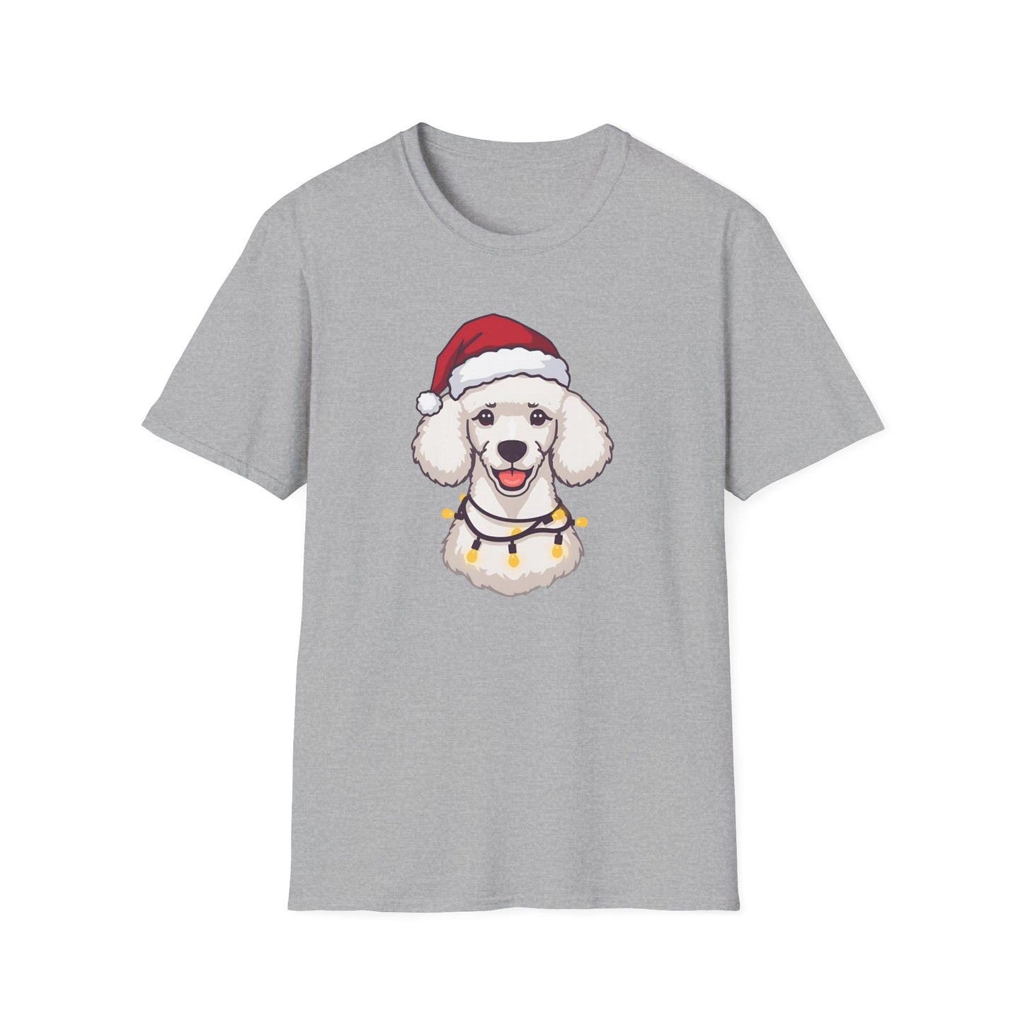 Poodle – Santa Led - Portrait T-shirt