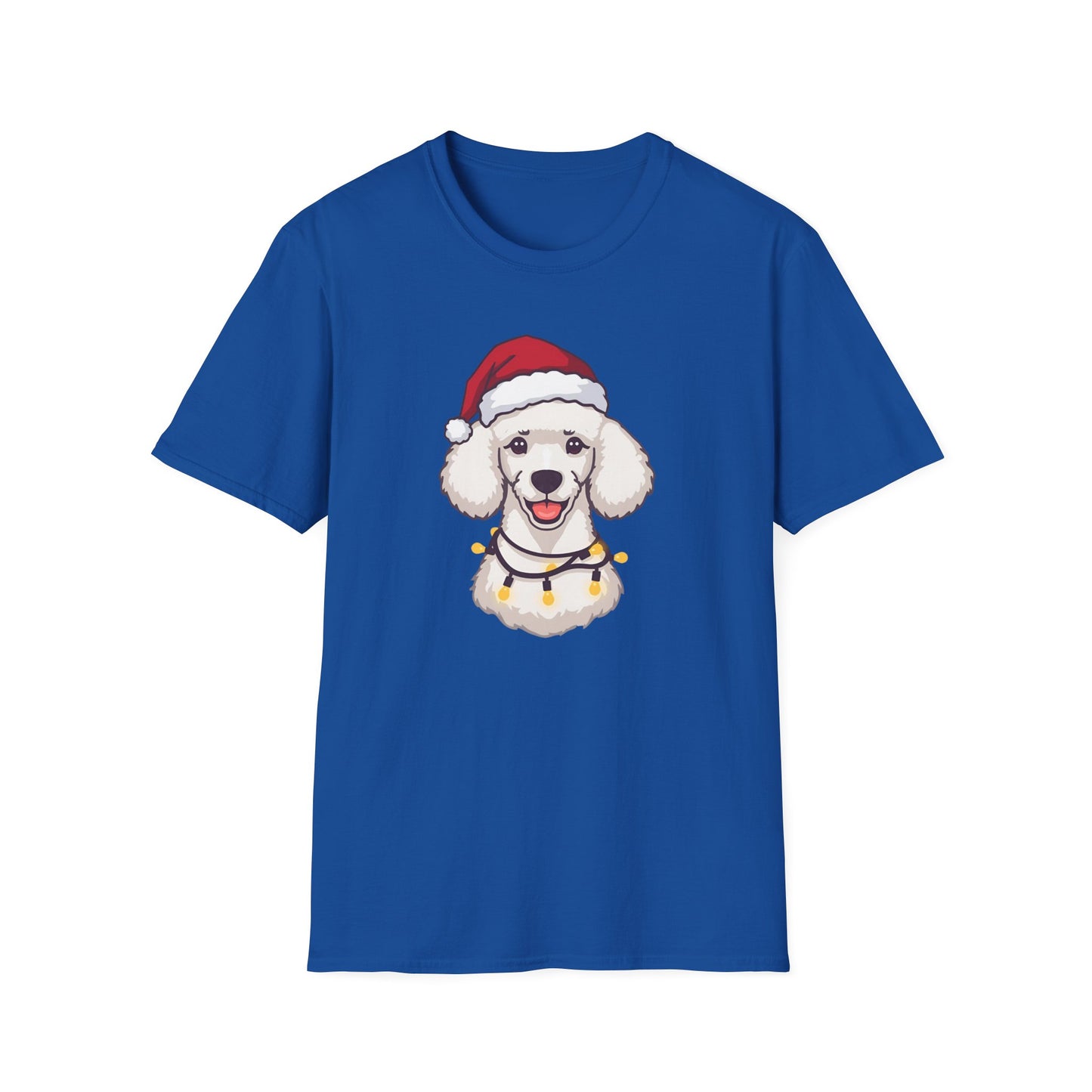 Poodle – Santa Led - Portrait T-shirt