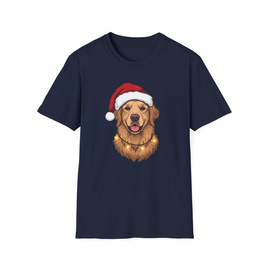 Golden Retriever – Santa Led - Portrait T-shirt
