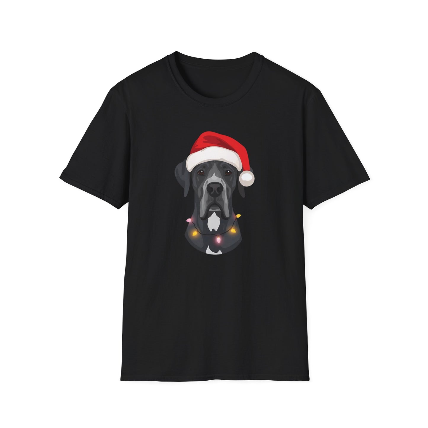 Great Dane – Santa Led - Portrait T-shirt