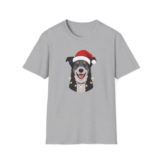 Aussie Cattle Dog – Santa LED Portrait II - T-Shirt