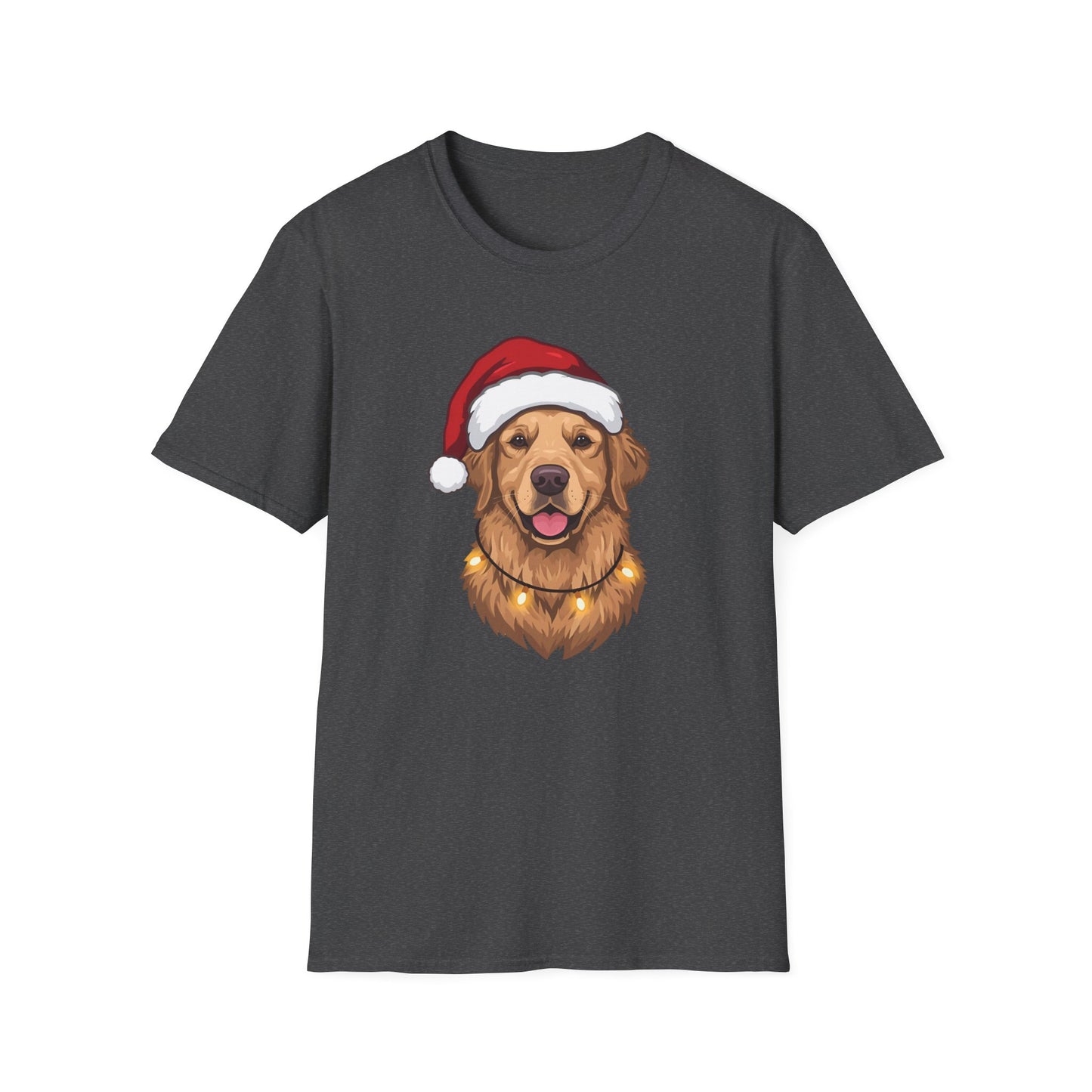 Golden Retriever – Santa Led - Portrait T-shirt