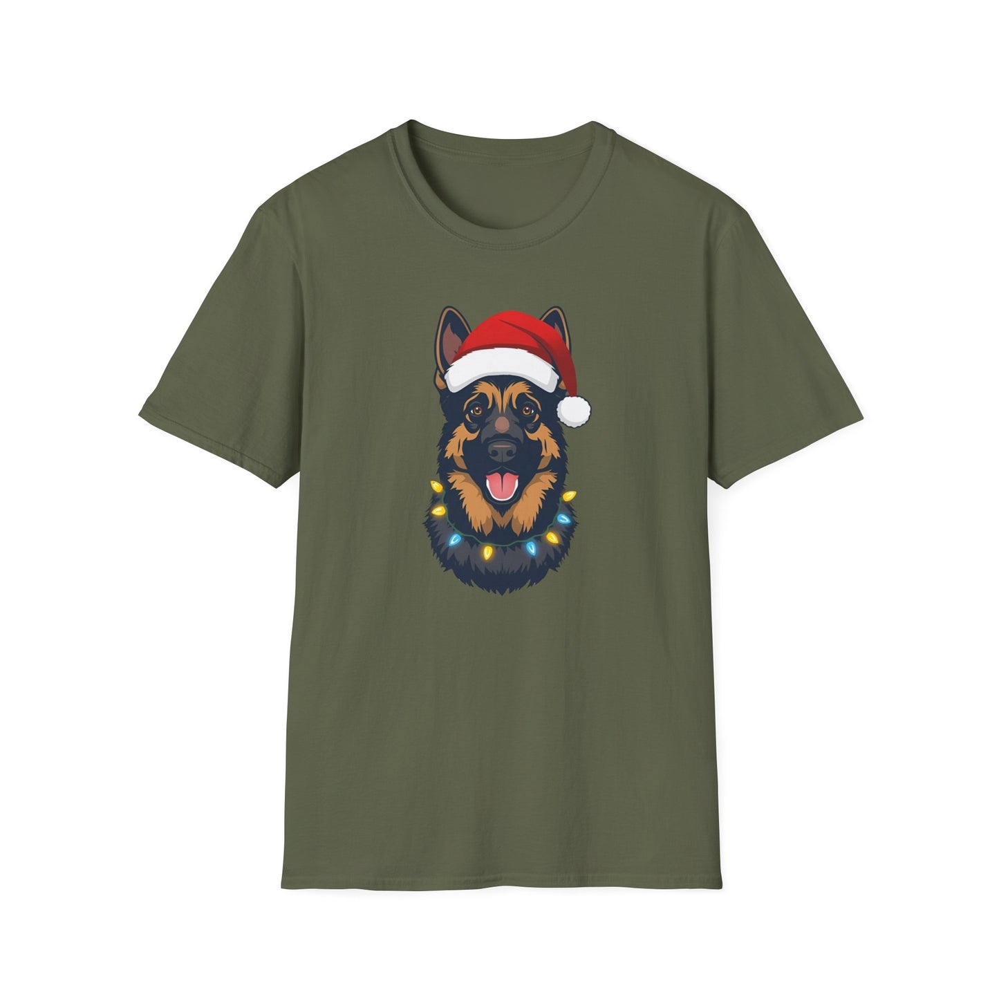 German Shepherd – Santa Led - Portrait T-shirt