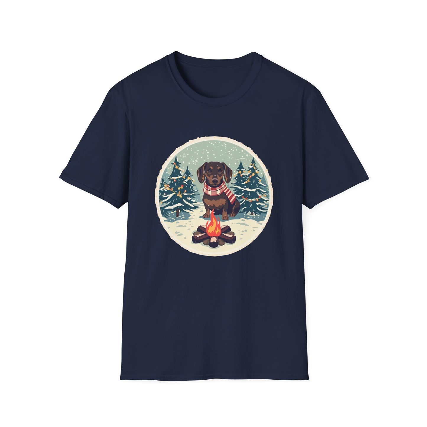 Dachshund – Campfire Christmas T-shirt