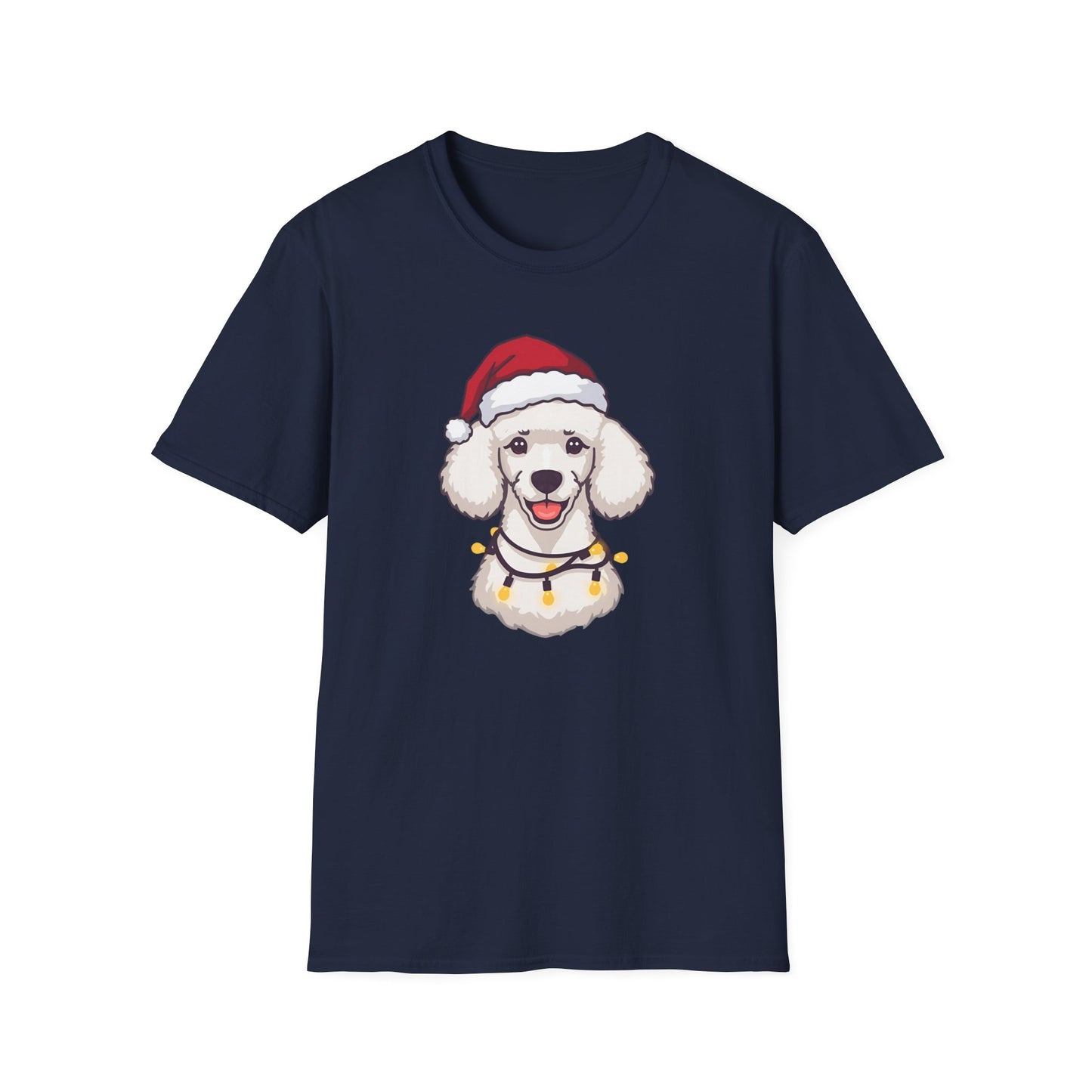 Poodle – Santa Led - Portrait T-shirt