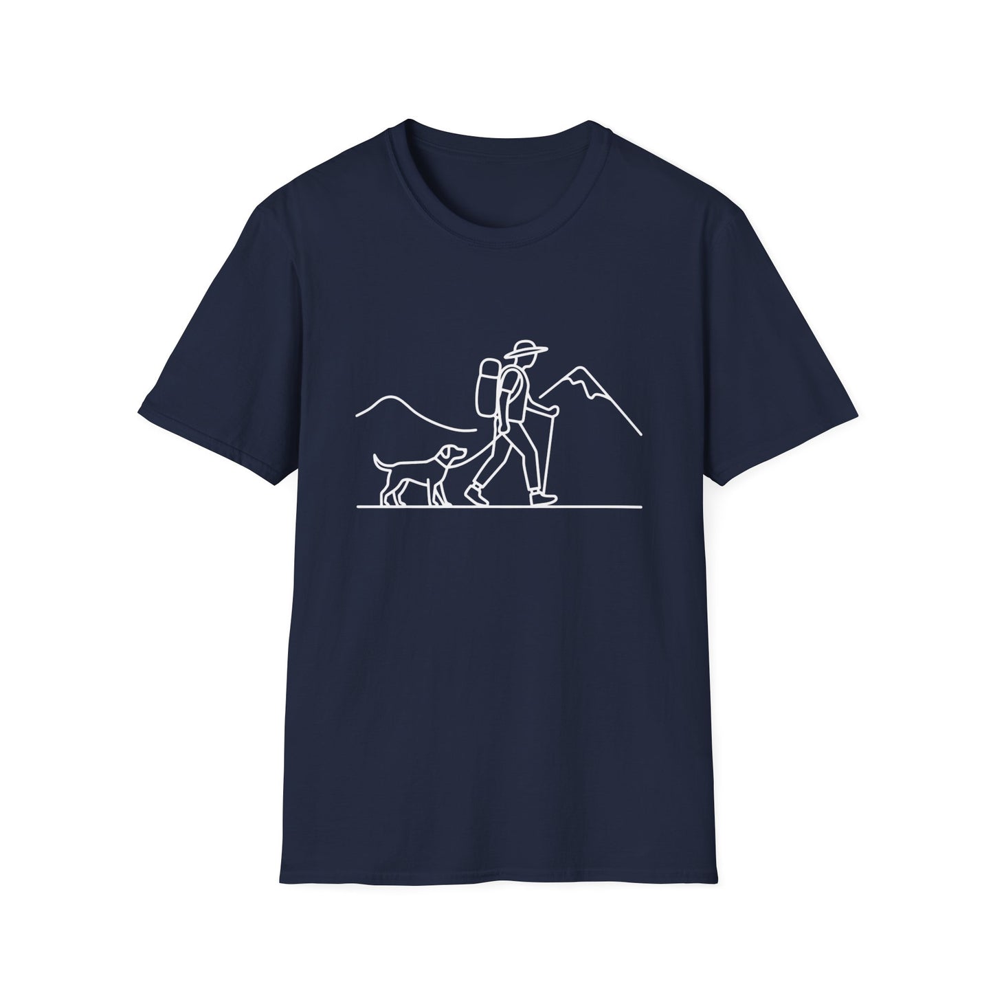 Hiker & Dog Outline line art